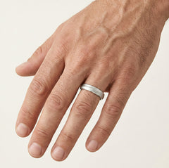 Alliances en or blanc mat