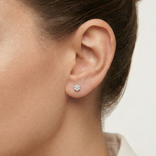 Pendientes pequeños con halo