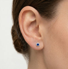 Royal blue quartz studs