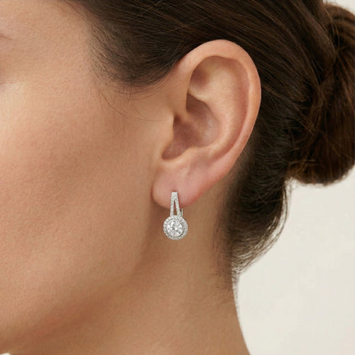 Shimmering white gold earrings