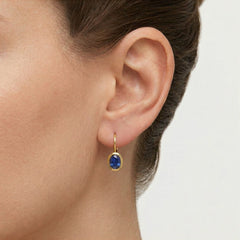 Boucles d’oreilles classiques en quartz bleu