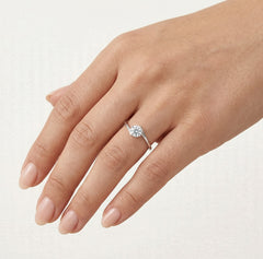 White gold ring with asymmetrical design