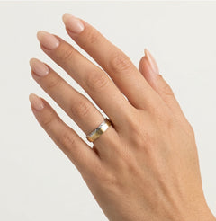 Funkelnder zweifarbiger Gold-Trauring