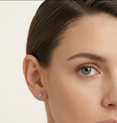 Květinové náušnice stříbro