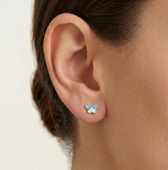 Boucles d’oreilles papillon bleues