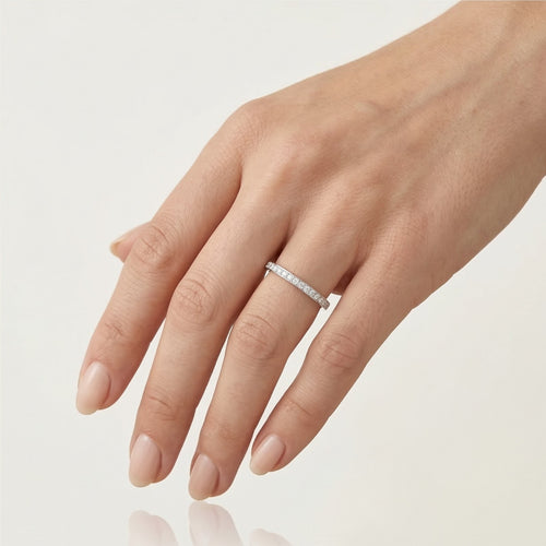 Tenký diamantový prsten z bílého a žlutého zlata