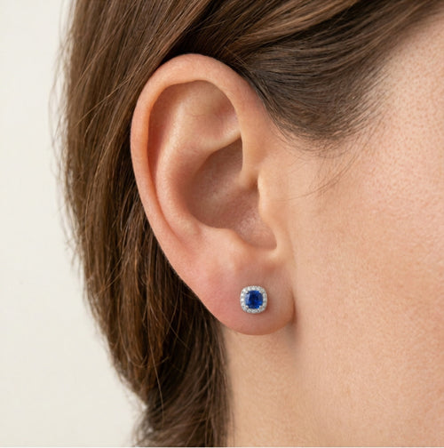  Modré čtvercové náušnice