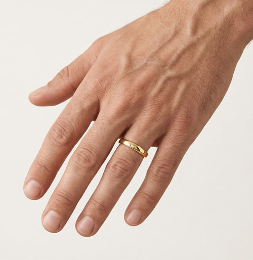 Hladký snubní prsten ze žlutého zlata