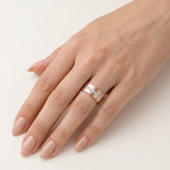 Anillos de boda de oro rosa y blanco