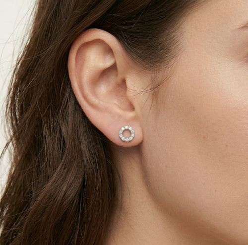Náušnice ze zlata s diamanty-kulatý brus