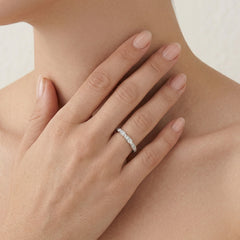 Bague en argent brillant avec cubic zirconia