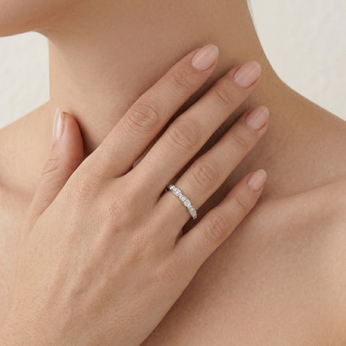 Bague en argent brillant avec cubic zirconia