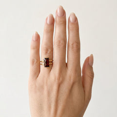 Luminous charisma garnet radiance cluster ring