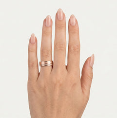 Široké snubní prsteny z růžového zlata