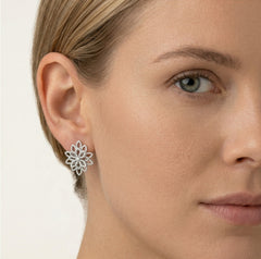 Diamant-Blumen-Ohrringe