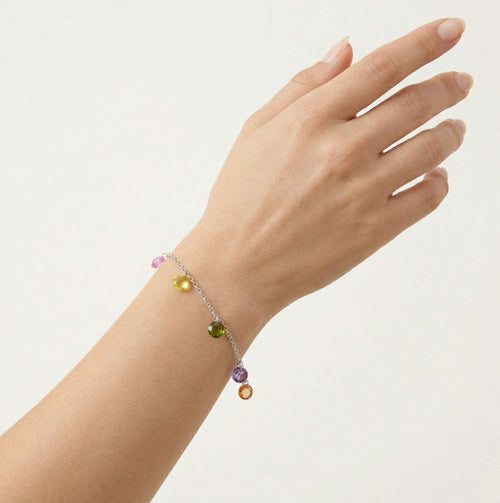 Stříbrný visací náramek s mozaikou