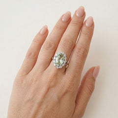 Halo-Silber-Grün-Amethyst-und-Zirkonia-Ring