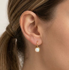 Unique white opal earrings