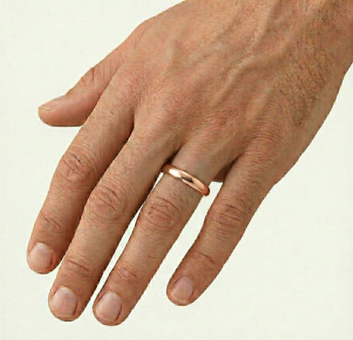 Elegantní 3 mm široké snubní prsteny z růžového zlata