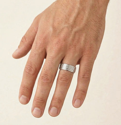 Bague de mariage avec motif grec