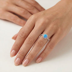 Royal runder blauer Opal Ring