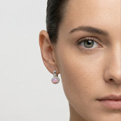 Boucles d’oreilles en argent avec opale rose