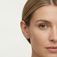 Silver earrings multicolor circle