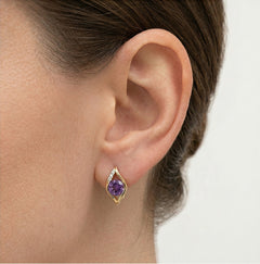 Ametystové náušnice ve tvaru oka