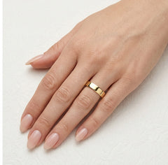 Bague de mariage en or jaune poli