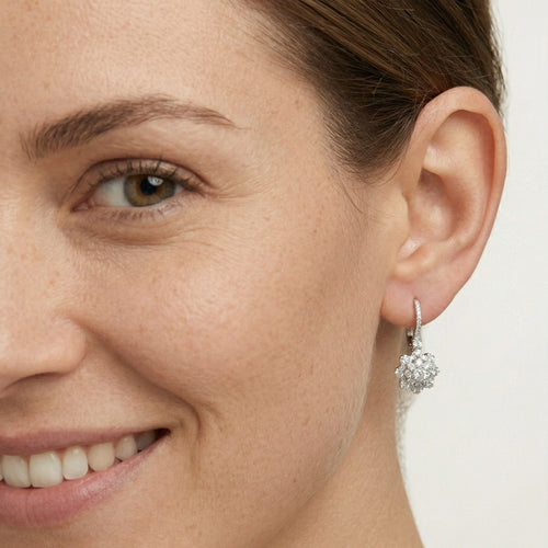 Tropfen-Diamant-Blumen-Ohrringe