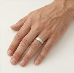 Alliance unique en or blanc et or rose