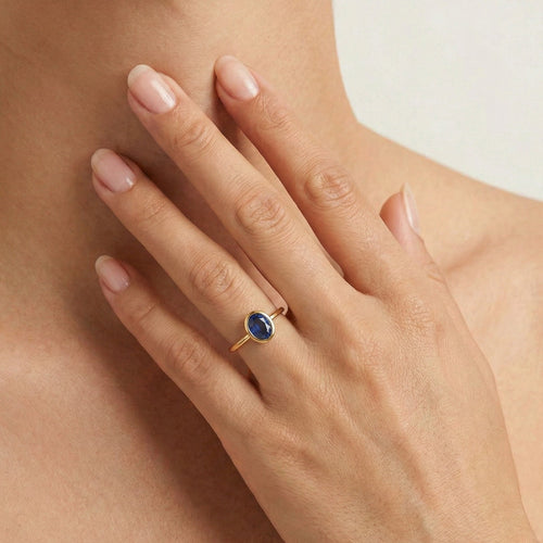 Klasický prsten syntetický safír