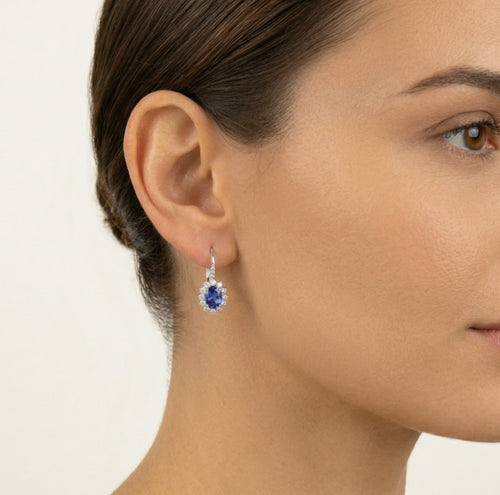 Pendientes de tanzanita y diamantes