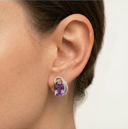 Roségold-Amethyst-Ohrringe