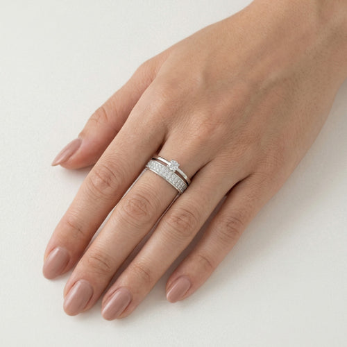 Bague en argent avec deux zircones cubiques