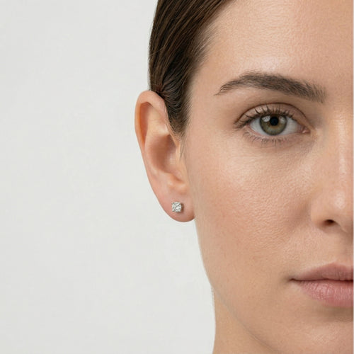 Lustrous diamonds yellow gold earrings