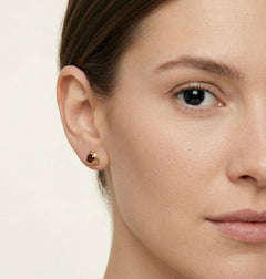 Boucles d’oreilles puces triangle en grenat