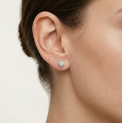 Stříbrné náušnice tvar Lunety