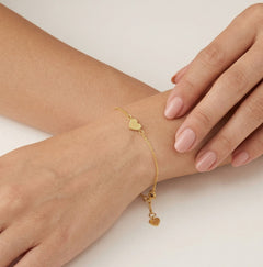 Pulsera simple de corazón en oro