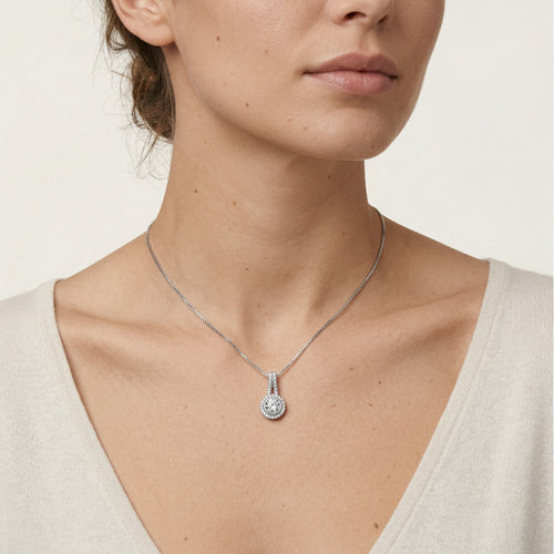 Schimmernder Weißgold-Anhänger