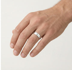 Anillos de boda de oro blanco de 4 mm de ancho, atemporales