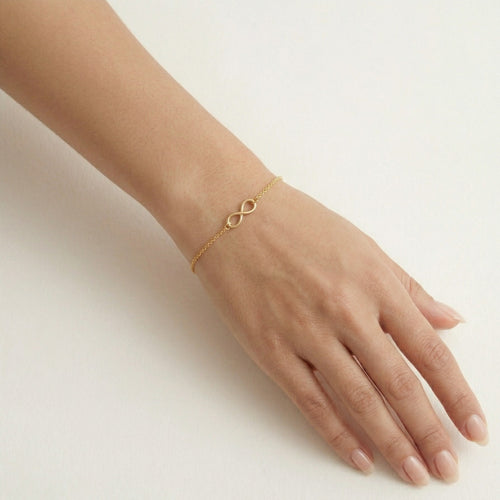 Simple gold infinity bracelet