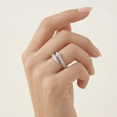 Bague femme en argent design queue de serpent