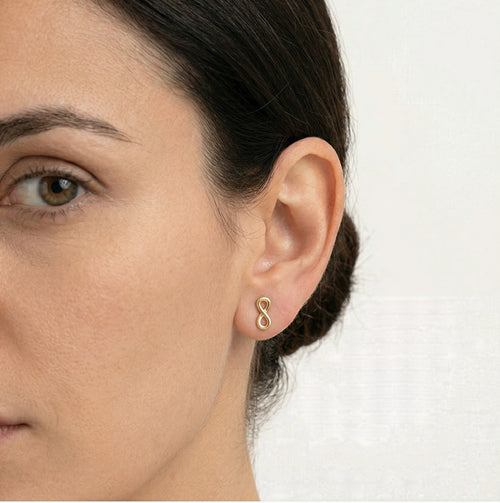 Náušnice nekonečno ze žlutého zlata