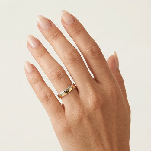 Eleganter Bicolor-Gold-Ehering