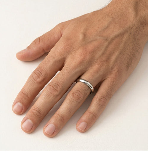 Bague de mariage solitaire fine en platine