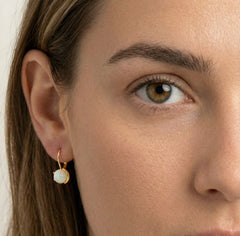 Unique white opal earrings