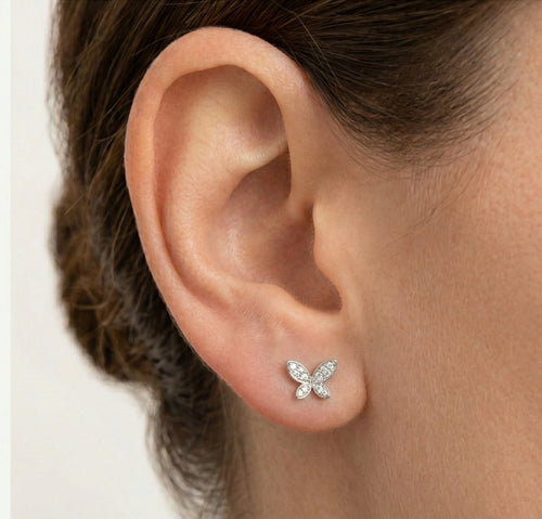 Boucles d’oreilles papillon florales