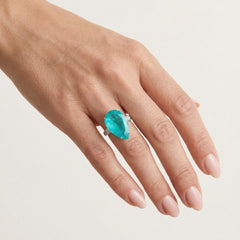 Bague tourmaline paraíba poire
