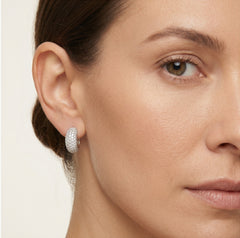 Charming white gold diamond earrings